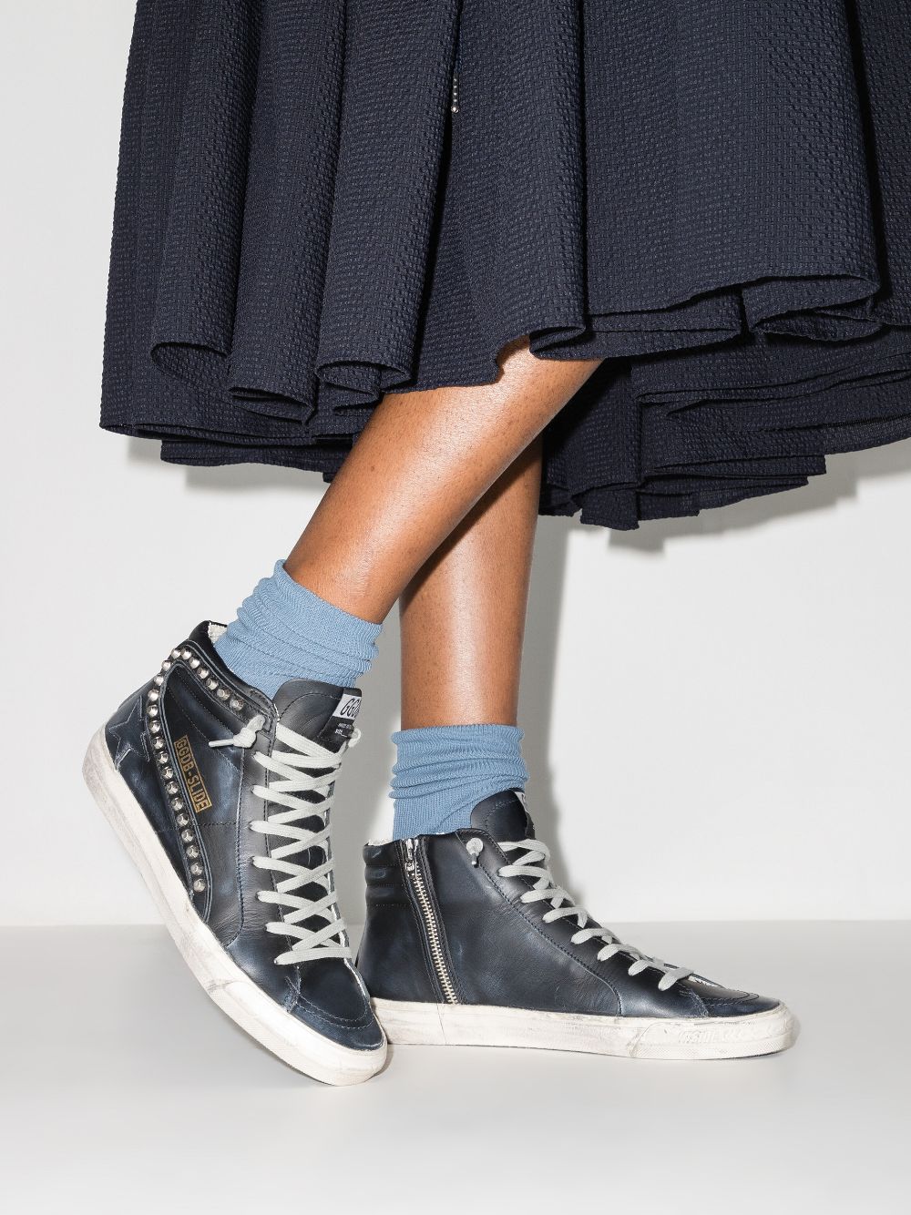 Golden goose slide sneakers best sale with studs